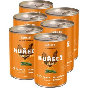 LOUIE Balení 6 ks - Kuřecí s cuketou 1200 g Psí konzerva, oranžová, velikost