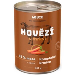 LOUIE Hovězí s mrkví 400 g Psí konzerva, hnědá, velikost