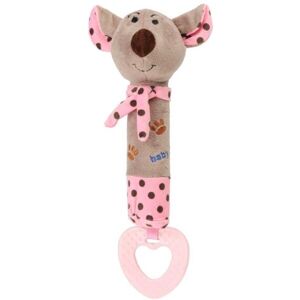 BABY MIX MYŠKA Plyšová hračka s chrastítkem, šedá, velikost