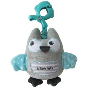 BABY MIX SOVA Plyšová hračka s klipem, šedá, velikost