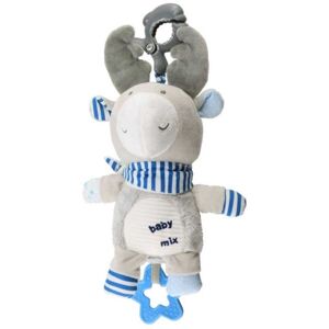 BABY MIX LOS Plyšová hračka s hracím strojkem a klipem, šedá, velikost