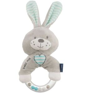 BABY MIX KRÁLÍK Plyšové chrastítko, šedá, velikost