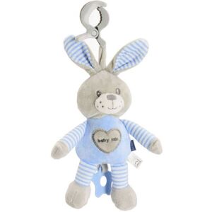 BABY MIX KRÁLÍK Plyšová hračka s klipem, šedá, velikost