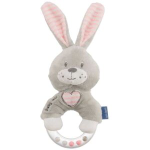 BABY MIX KRÁLÍK Plyšové chrastítko, šedá, velikost