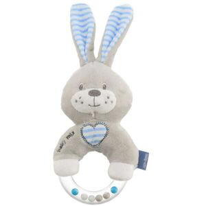 BABY MIX KRÁLÍK Plyšové chrastítko, šedá, velikost