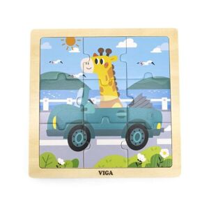 VIGA 9 KS AUTO Dřevěné puzzle, mix, velikost