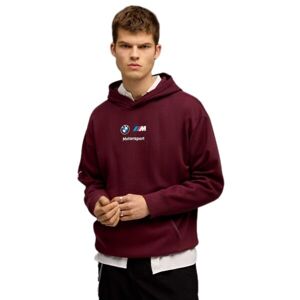 Puma BMW M MOTORSPORT ESSENTIALS+ HOODIE FLEECE Pánská mikina, vínová, velikost