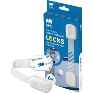 Sipo SAFETY LOCK 6KS Bezpečnostní zámky, bílá, velikost