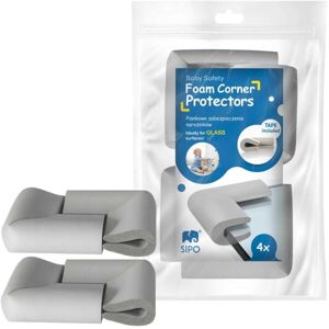 Sipo CORNER PROTECTORS 4KS Ochrana rohů a hran skleněného nábytku, šedá, velikost