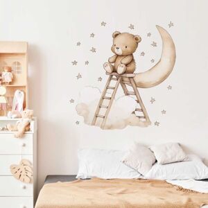 Sipo TEDDY BEAR ON A MOON Nástěnné samolepky do dětského pokoje, mix, velikost